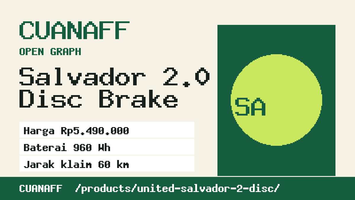 Visual ringkasan Salvador 2.0 Disc Brake